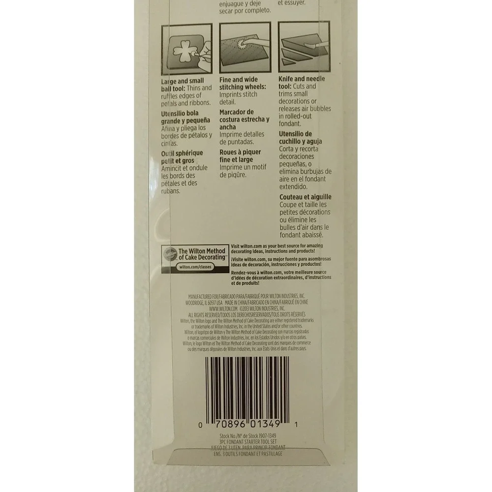 Wilton 3 pc Starter Tool Set Fondant Cake Decorating Tool New